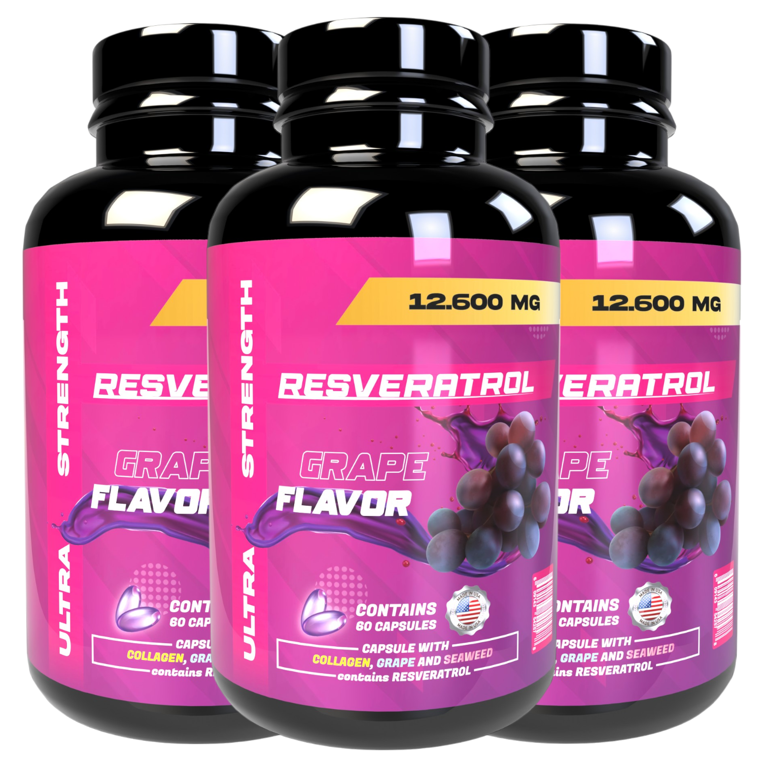 Resveratrol Ultra Strength X3Und 12600mg